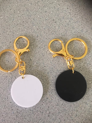 Black Acrylic Key Ring - 4cm