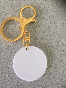 White Acrylic Key Ring