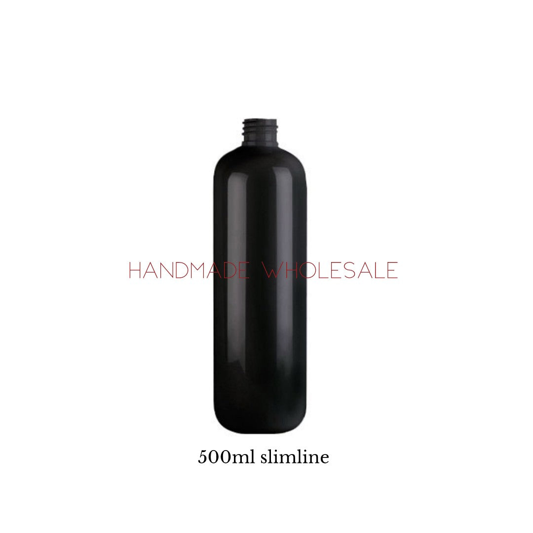 500ml Solid Black Slimline Bottle